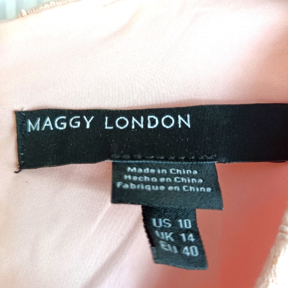 Maggie London size 10 pink lace midi dress - Picture 2 of 5